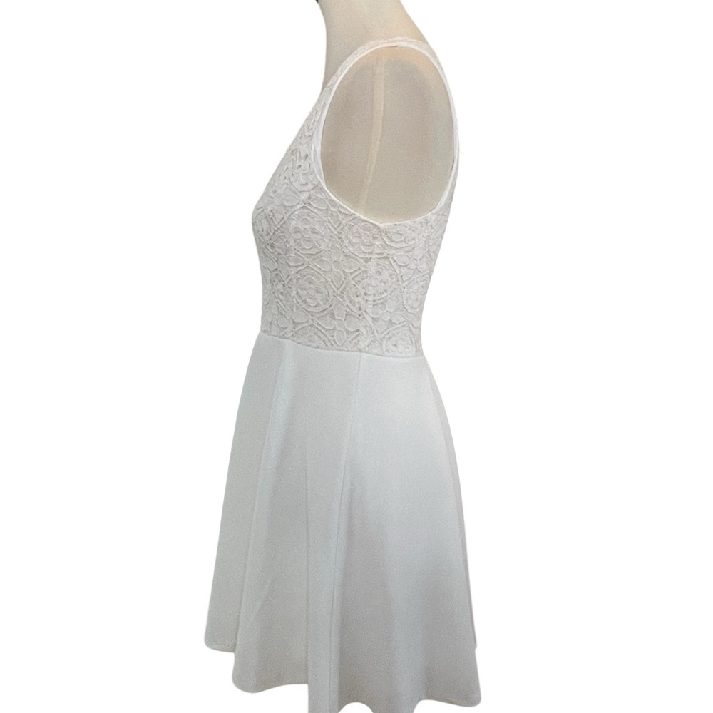 Francesca's Ivory Lace White Mini Dress‎ Size Medium - Picture 4 of 12
